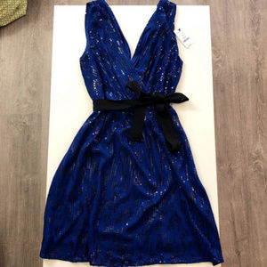 Express Blue Sequin Dress Size M